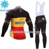 Set Fietsshirt Lange Mouw + Lange Koersbroek 2017 Quick-Step Floors Dames N002 Winter Thermal Fleece